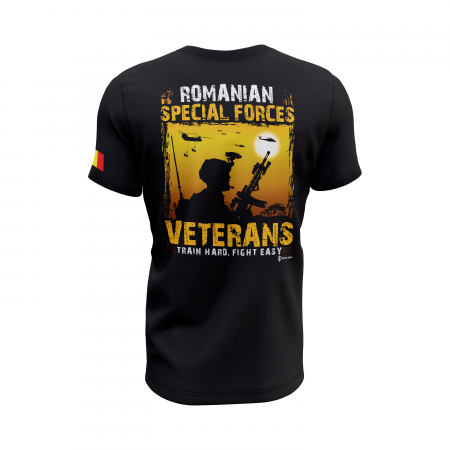 Veterani FOS - Tricou Premium din Bumbac 100%, 190 GSM, Pre-Micșorat - Negru [3]