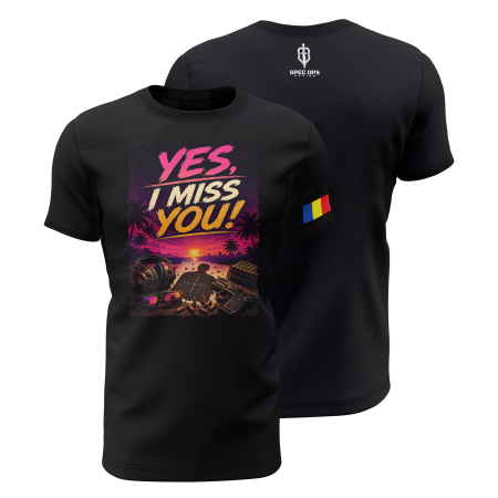 TIR SPORTIV [Arme de Foc] - Yes, I Miss You! - Tricou Premium din Bumbac 100%, 190 GSM, Pre-Micșorat - Negru