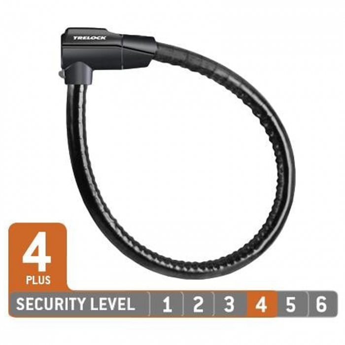 Antifurt TRELOCK PK 460, cablu armat, 100/2.2 cm, negru [2]