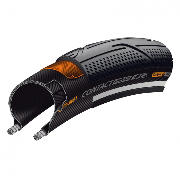 Anvelopa pliabila 16"x1.35 CONTINENTAL Contact Urban BL (35-349) negru/maro [3]