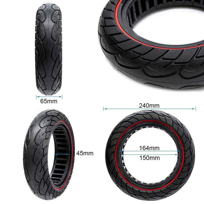 Anvelopa plina trotineta 6"x2.5-6.1/B44-Ultra-Light Nedong Red Line, negru/rosu [5]