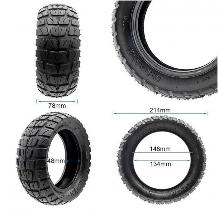 Anvelopa trotineta 8.5"x3-3.5, negru [4]