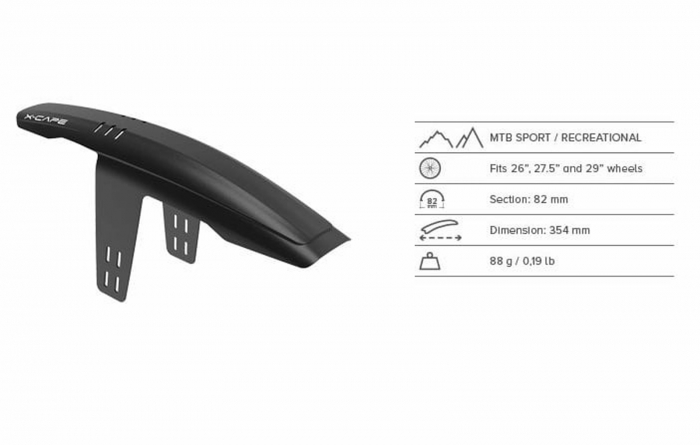 Aparatoare noroi fata POLISPORT X-Cape, compatibila 26-29", negru [6]