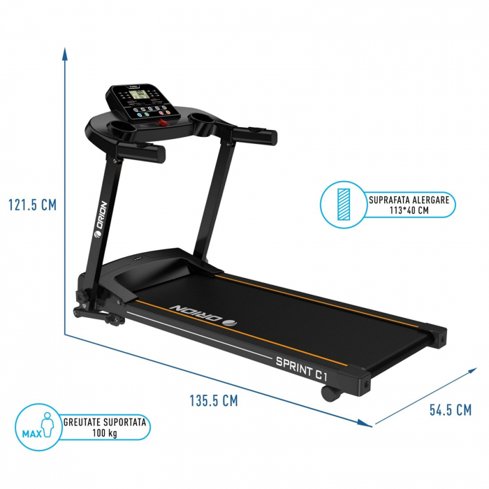 Banda de alergare 1.5CP ORION Sprint C1 [8]