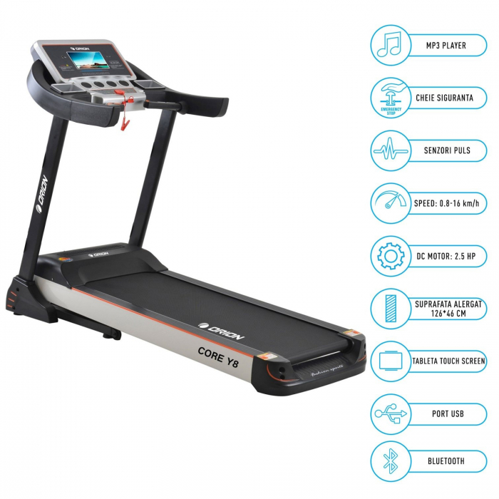 Banda de alergare 2.5CP cu tableta Android incorporata ORION Core Y8 [7]