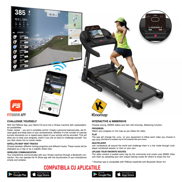 Banda de alergare 2.5CP ORION Sprint C3 [8]