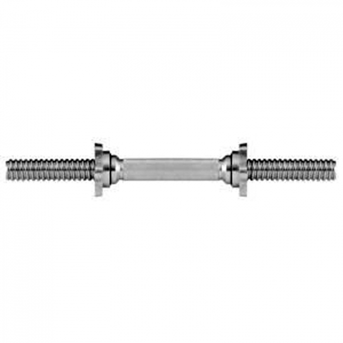 Bara scurta greutati DHS Fitness, diametru 30 mm, lungime 35 cm, argintiu [2]