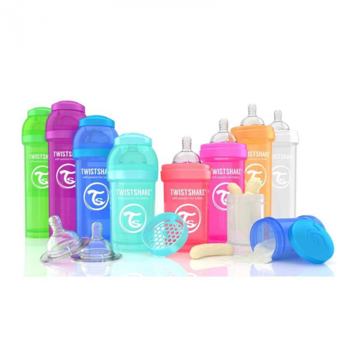 Biberon Twistshake Anti - Colici 180 ml Roz [3]