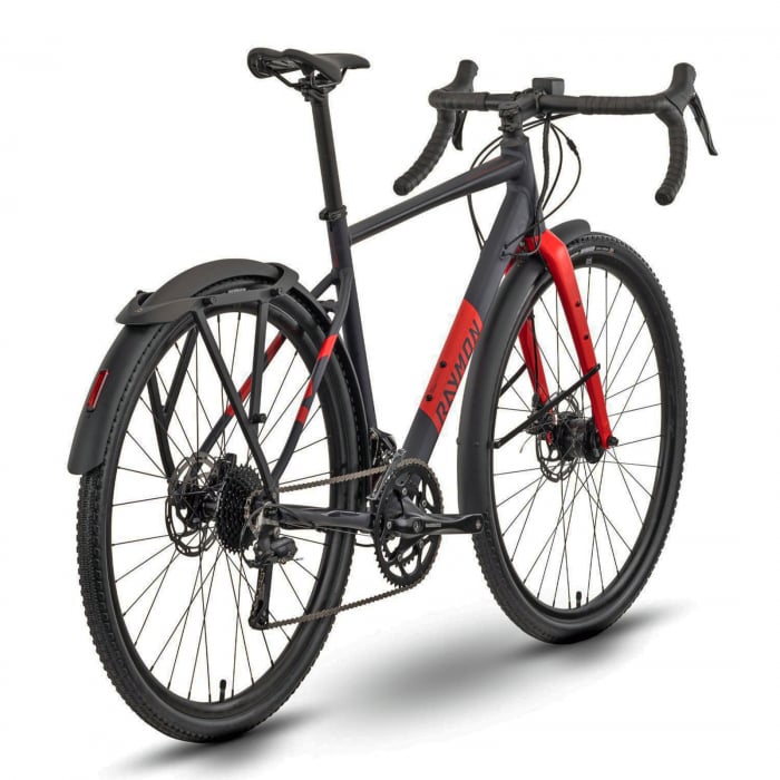 Bicicleta ciclocross 28" RAYMON Territ Street, cadru aluminiu, manete ergopower, frane disc, 18 viteze, albastru/rosu [3]