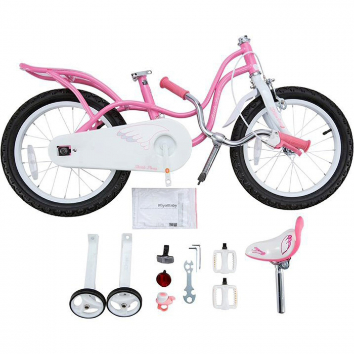 Bicicleta copii 12" ROYAL BABY Little Swan, roz, varsta 2-4 ani [9]