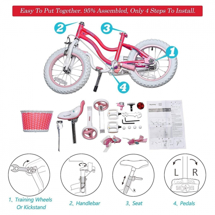 Bicicleta copii 12" ROYAL BABY Star Girl, albastru, varsta 2-4 ani [9]