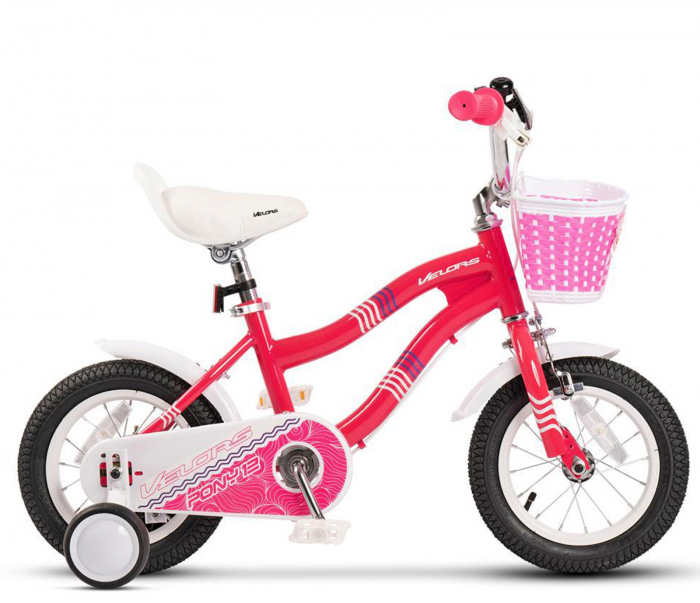 Bicicleta copii 12" VELORS Pony V1204, fucsia, varsta 2-4 ani [2]