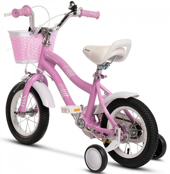 Bicicleta copii 12" VELORS Pony V1204, fucsia, varsta 2-4 ani [3]