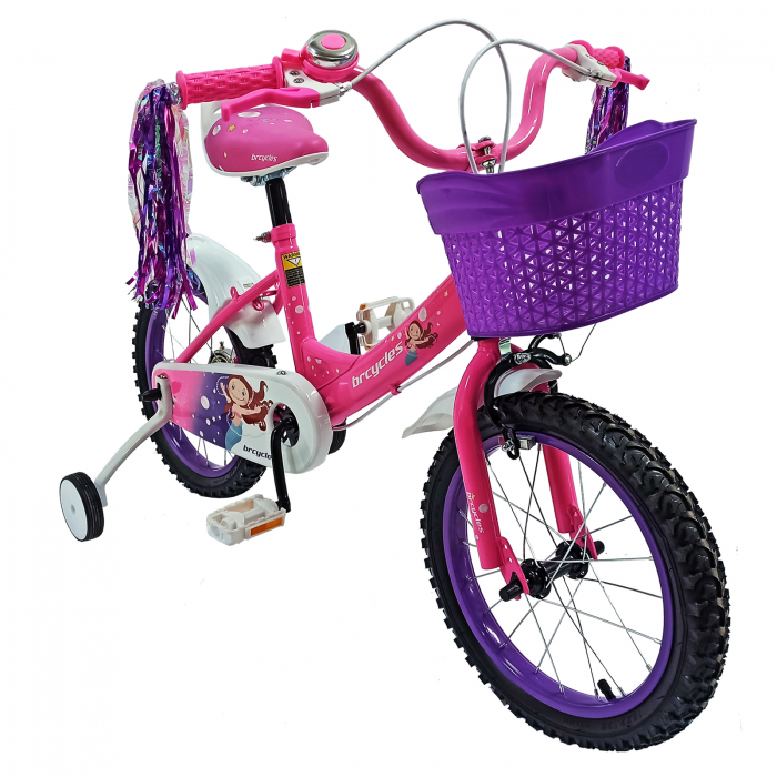 Bicicleta copii 16" BR Jasmine, mov, varsta 4-6 ani [2]