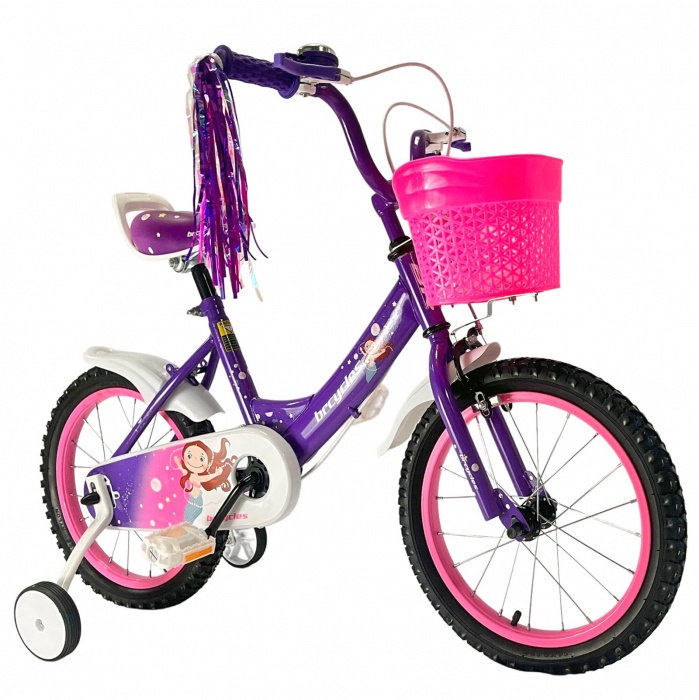 Bicicleta copii 16" BR Jasmine, mov, varsta 4-6 ani [2]