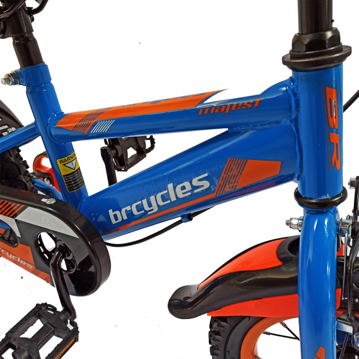 Bicicleta copii 12" BR Jasper, albastru/portocaliu, varsta 2-4 ani [9]
