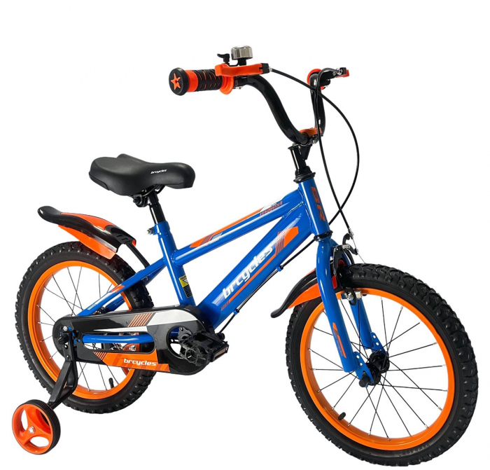 Bicicleta copii 16" BR Jasper, albastru/portocaliu, varsta 4-6 ani [2]