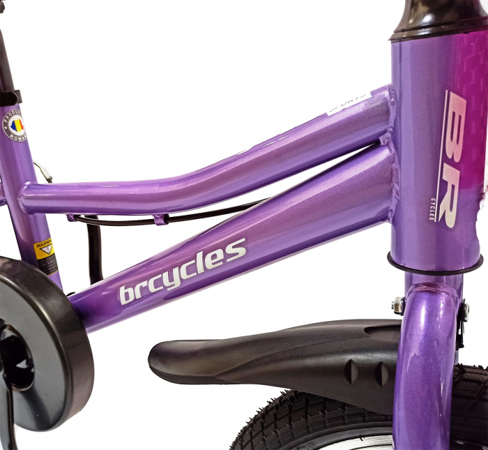 Bicicleta copii 16" BR Kids Sports, mov, varsta 4-6 ani [11]