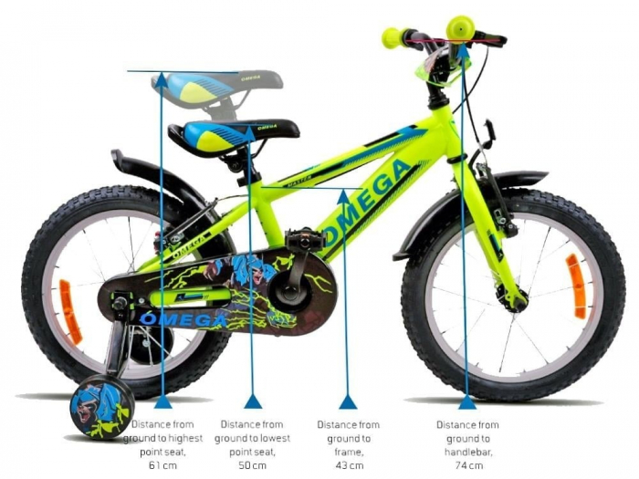 Bicicleta copii 16" OMEGA Master alb, varsta 4-6 ani [3]