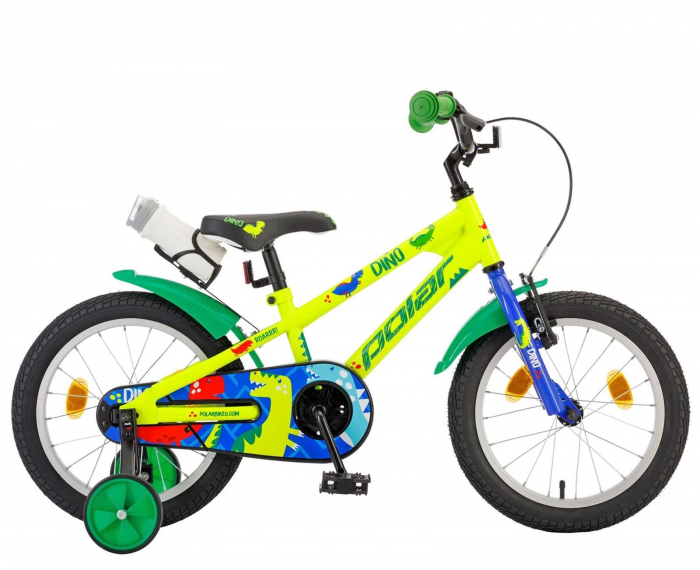 Bicicleta copii 16" POLAR Junior Dino, verde, varsta 4-6 ani [1]