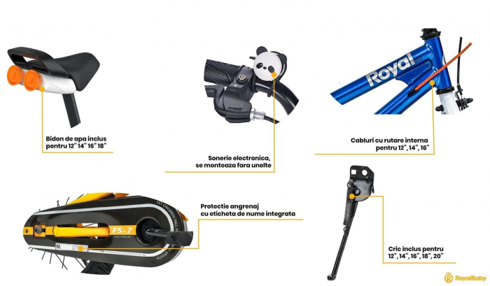 Bicicleta copii 16" ROYAL BABY Freestyle 7.0 NF, rosu, varsta 4-6 ani [7]