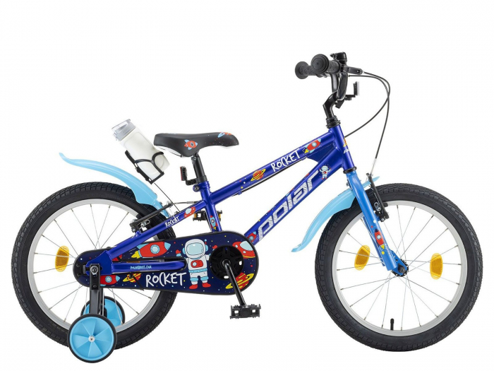 Bicicleta copii 18" POLAR Junior Dino, negru/verde, varsta 5-7 ani [1]