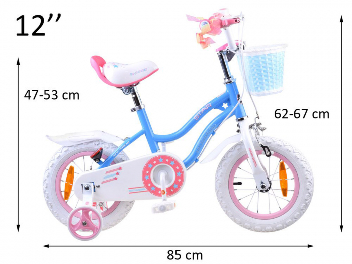 Bicicleta copii 12" ROYAL BABY Star Girl, albastru, varsta 2-4 ani [9]