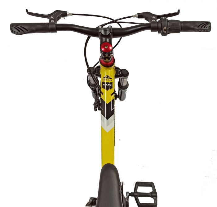 Bicicleta copii 20" BR Inspire, cadru otel 12", manete revoshift, frane disc, 7 viteze, galben/negru, varsta 7-10 ani [5]