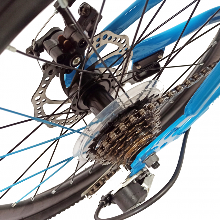 Bicicleta copii 20" BR Inspire, cadru otel 12", manete revoshift, frane disc, 7 viteze, galben/negru, varsta 7-10 ani [11]