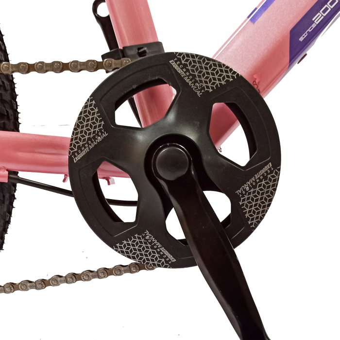 Bicicleta copii 20" BR Inspire, cadru otel 12", manete revoshift, frane disc, 7 viteze, violet/roz, varsta 7-10 ani [9]