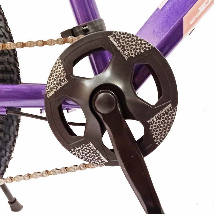 Bicicleta copii 20" BR Inspire, cadru otel 12", manete revoshift, frane disc, 7 viteze, violet/roz, varsta 7-10 ani [5]