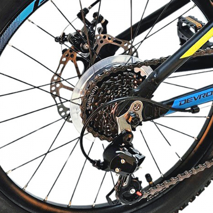 Bicicleta copii 20" DEVRON Alaska 20, cadru aluminiu, frane disc, 6 viteze, negru/albastru, varsta 7-10 ani [8]