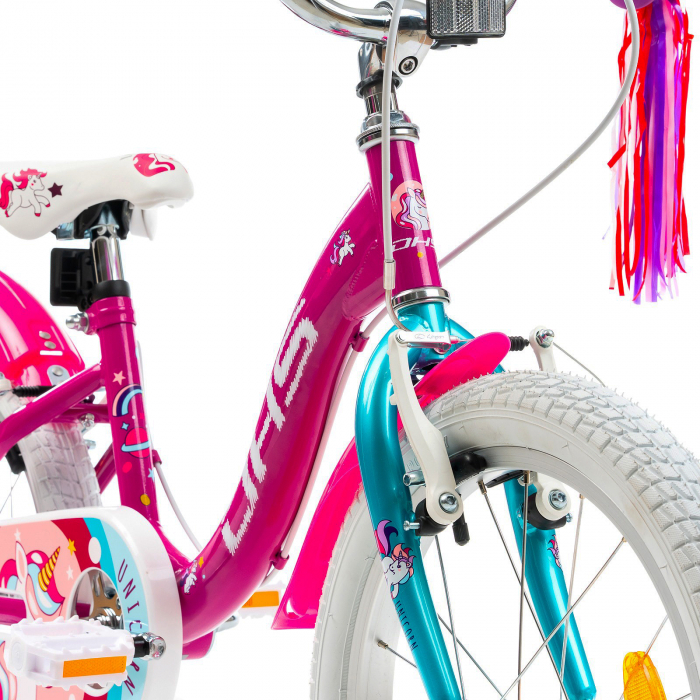 Bicicleta copii 20" DHS Junior Unicorn, fucsia, varsta 7-10 ani [4]