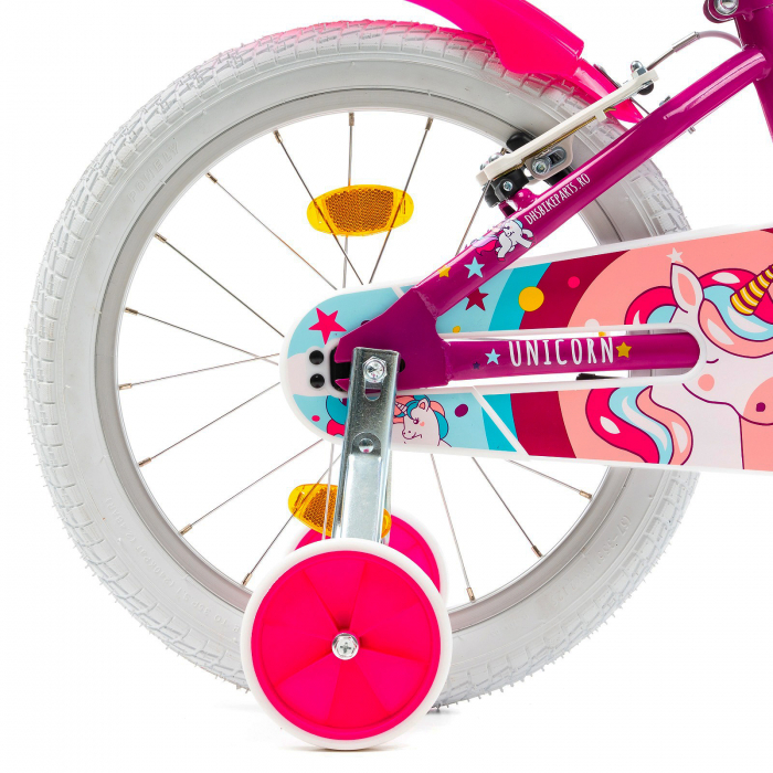 Bicicleta copii 20" DHS Junior Unicorn, fucsia, varsta 7-10 ani [7]