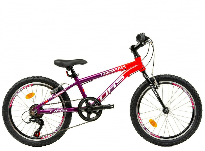 Bicicleta copii 20" DHS Terrana 2023, cadru aluminiu, manete RevoShift, frane V-Brake, 6 viteze, varsta 7-10 ani [2]