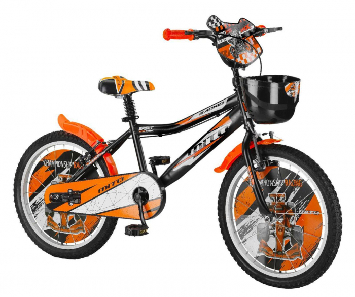 Bicicleta copii 20" MITO BadKid XL Racing, negru/portocaliu, varsta 7-10 ani [1]