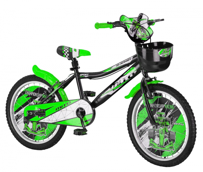 RESIGILAT - Bicicleta copii 20" MITO BadKid XL Racing, negru/verde, varsta 7-10 ani [1]