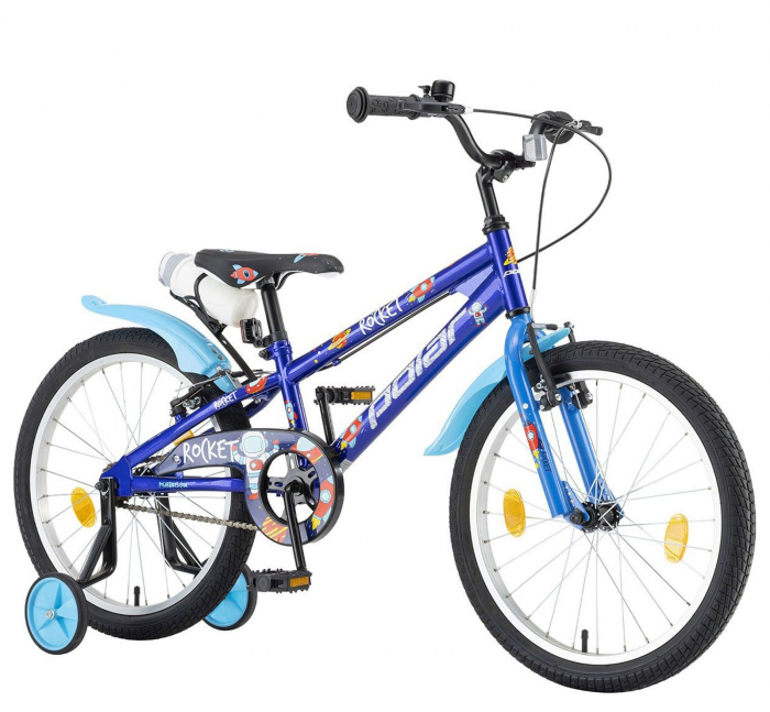 Bicicleta copii 20" POLAR Junior Dino, negru/verde, varsta 7-10 ani [2]