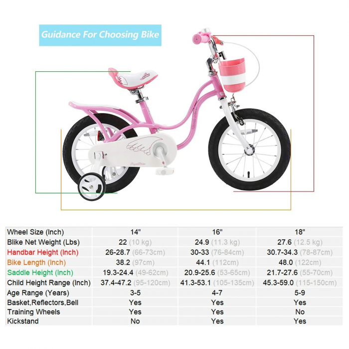 Bicicleta copii 14" ROYAL BABY Little Swan, roz, varsta 3-5 ani [10]