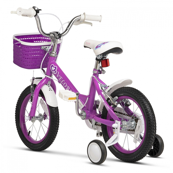 Bicicleta copii 14" VELORS Girl V1402, mov, varsta 3-5 ani [3]