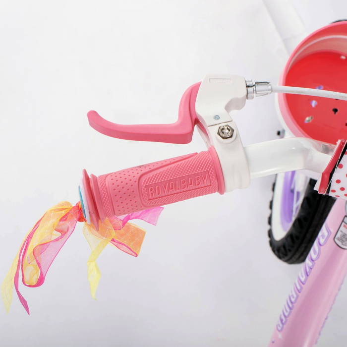 Bicicleta copii 18" ROYAL BABY  Jenny, alb/roz, varsta 5-7 ani [5]