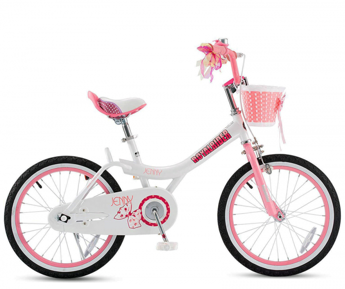 Bicicleta copii 18" ROYAL BABY  Jenny, alb/roz, varsta 5-7 ani [2]