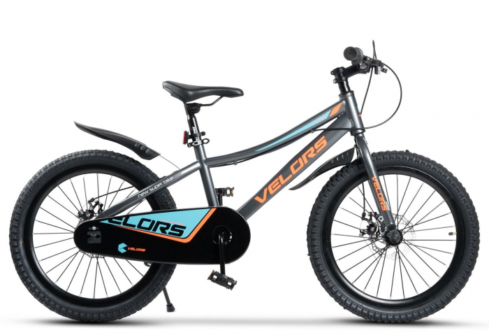 Bicicleta copii 20" VELORS 20345, frane disc, single speed, gri/portocaliu, varsta 7-10 ani [2]
