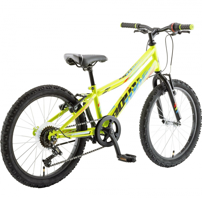 Bicicleta copii 20" POLAR Booster Turbo 200, cadru otel, frane V-Brake, 6 viteze, verde fluo, varsta 7-10 ani [3]
