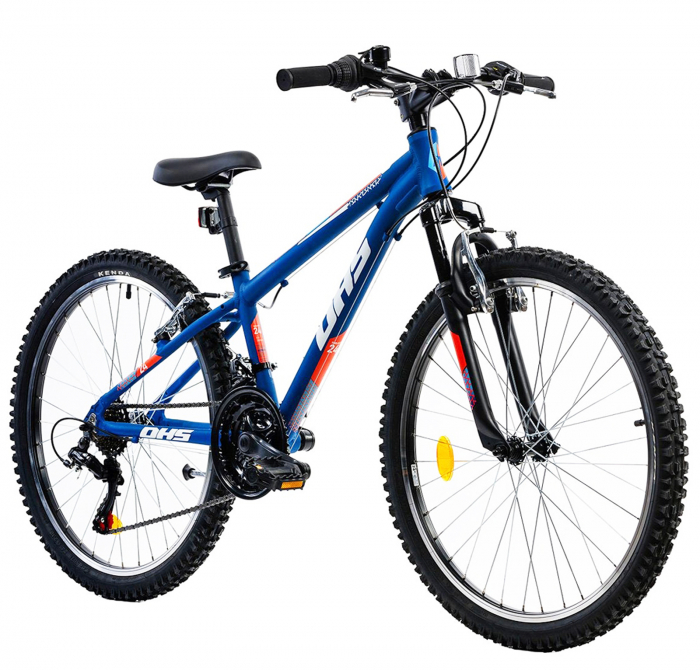 Bicicleta MTB-HT 24" DHS 2423, cadru aluminiu 13", frane V-Brake, 18 viteze, albastru [2]