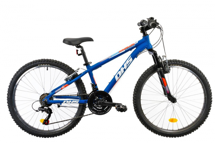 Bicicleta MTB-HT 24" DHS 2423, cadru aluminiu 13", frane V-Brake, 18 viteze, albastru [1]