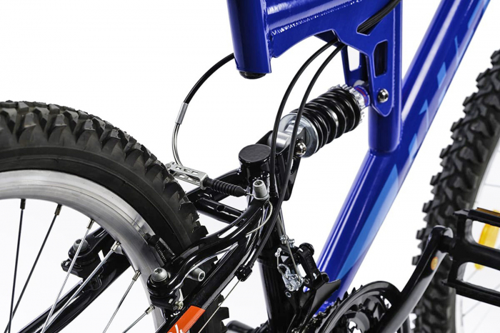 Bicicleta 24" MTB-FS DHS Terrana 2441, cadru otel 16.5", frane V-Brake, 18 viteze, albastru [4]