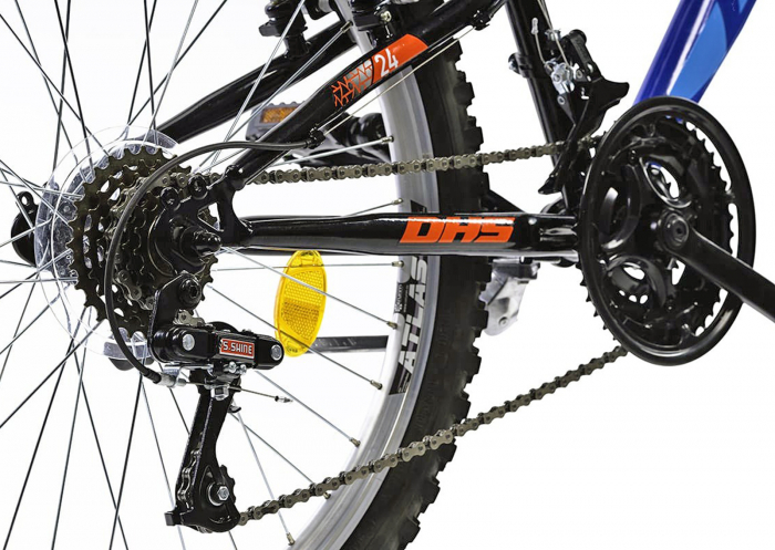 Bicicleta 24" MTB-FS DHS Terrana 2441, cadru otel 16.5", frane V-Brake, 18 viteze, albastru [5]