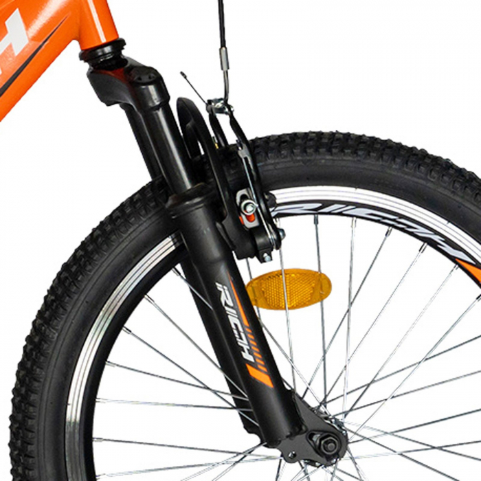 Bicicleta copii MTB-FS 20" RICH Alpin 2.0, cadru otel, manete RevoShift, frane V-Brake, 6 viteze, verde, varsta 7-10 ani [2]