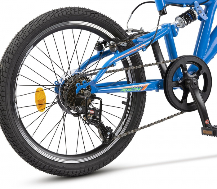 Bicicleta copii MTB-FS 20" RICH Alpin 2.0, cadru otel, manete RevoShift, frane V-Brake, 6 viteze, verde, varsta 7-10 ani [8]